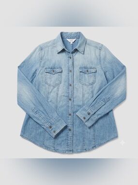 Calvin Klein Denim Button Shirt - Size XS